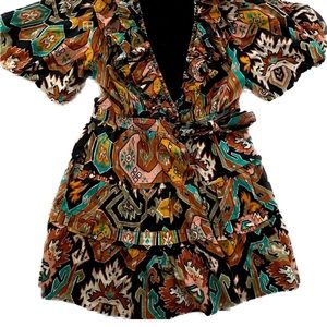 Love the Label wrap dress, looks like Farm Rio, size small, never worn!